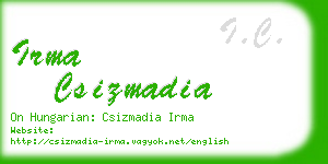 irma csizmadia business card
